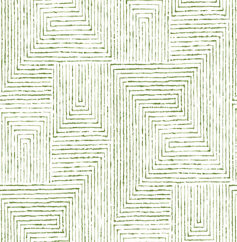 media image for Merritt Geometric Wallpaper in Green from the Scott Living Collection by Brewster Home Fashions 277