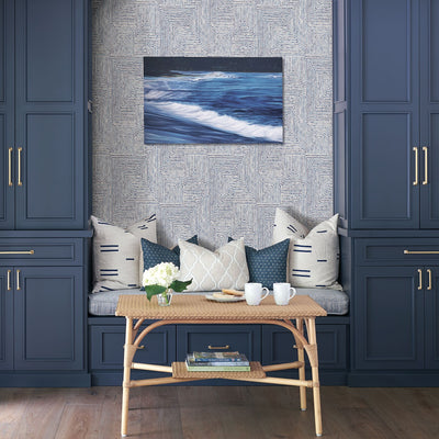product image for Merritt Geometric Wallpaper in Indigo from the Scott Living Collection by Brewster Home Fashions 72