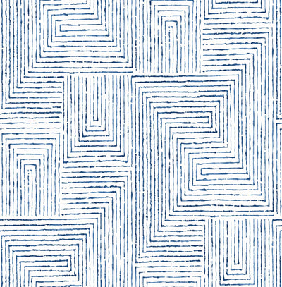 product image of Merritt Geometric Wallpaper in Indigo from the Scott Living Collection by Brewster Home Fashions 562