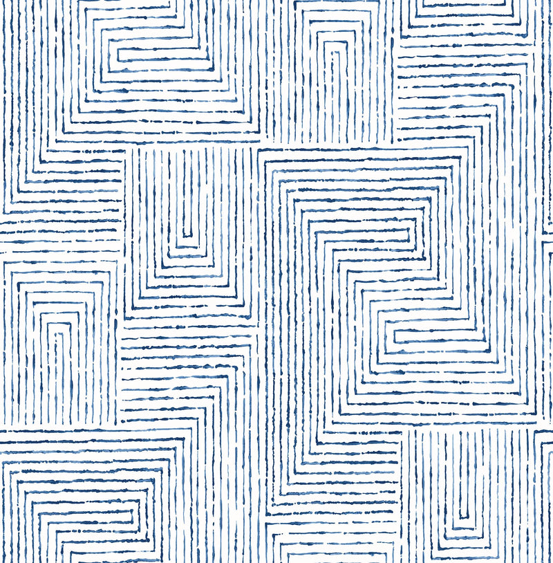 media image for Merritt Geometric Wallpaper in Indigo from the Scott Living Collection by Brewster Home Fashions 234