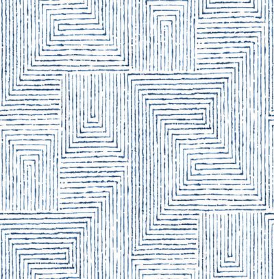 product image of sample merritt geometric wallpaper in indigo from the scott living collection by brewster home fashions 1 567