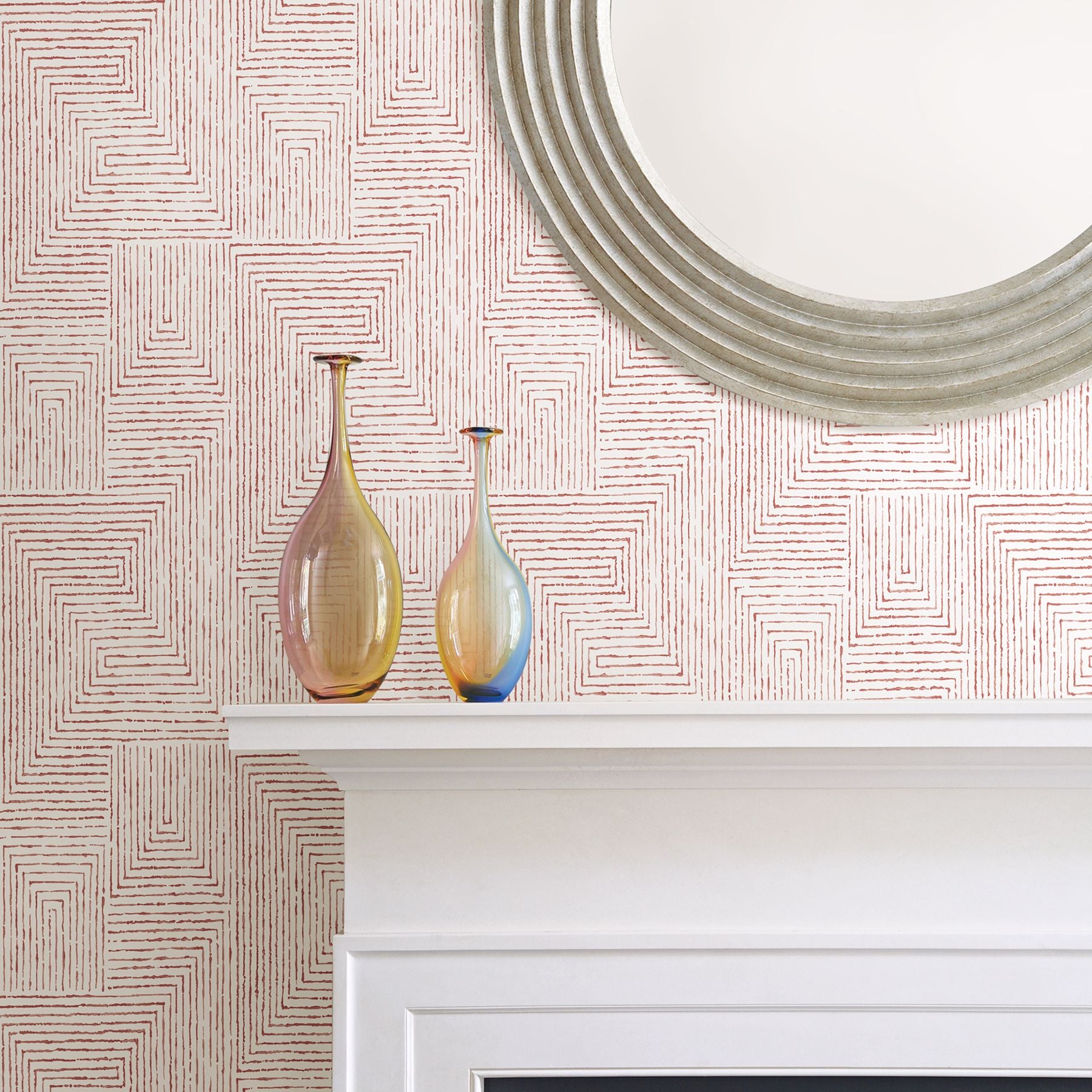 Shop Merritt Geometric Wallpaper in Red from the Scott Living