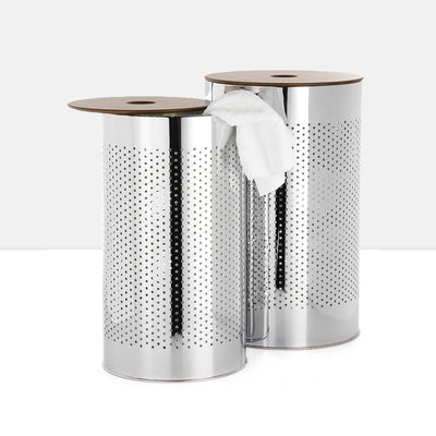 product image for metro chrome 2 piece laundry basket set by torre tagus 1 17