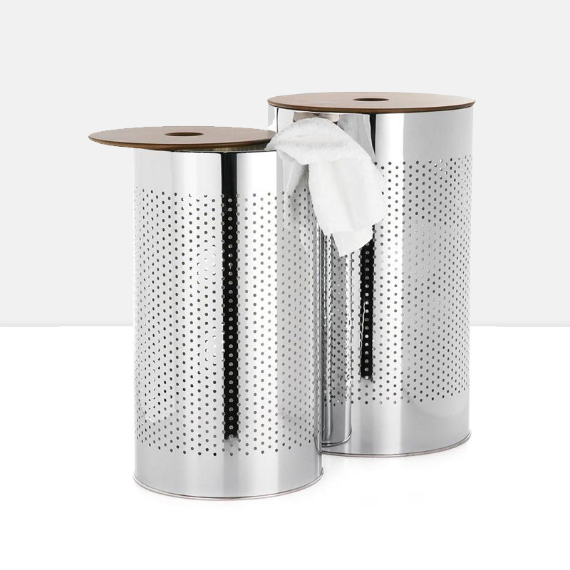 media image for metro chrome 2 piece laundry basket set by torre tagus 1 254