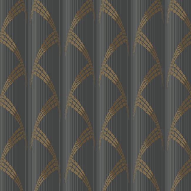 media image for Metropolis Wallpaper in Grey and Gold from the Deco Collection by Antonina Vella for York Wallcoverings 25