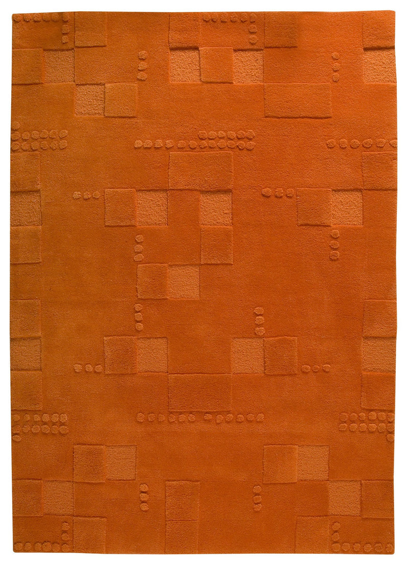 media image for Miami Collection Hand Tufted Wool Area Rug in Orange design by Mat the Basics 239