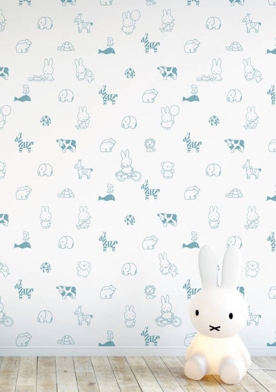 product image of Miffy Animals Kids Wallpaper in Blue by KEK Amsterdam 515