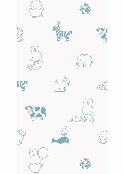 product image for Miffy Animals Kids Wallpaper in Blue by KEK Amsterdam 80