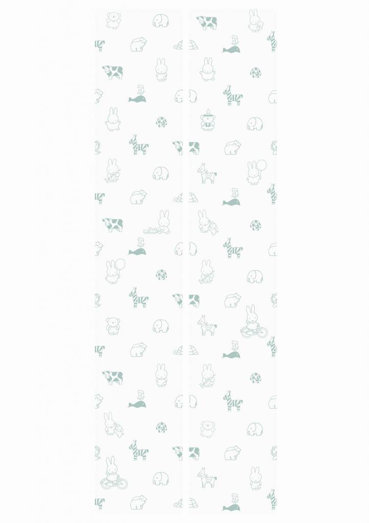 media image for Miffy Animals Kids Wallpaper in Green by KEK Amsterdam 264