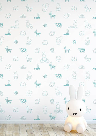 product image for Miffy Animals Kids Wallpaper in Mint by KEK Amsterdam 77