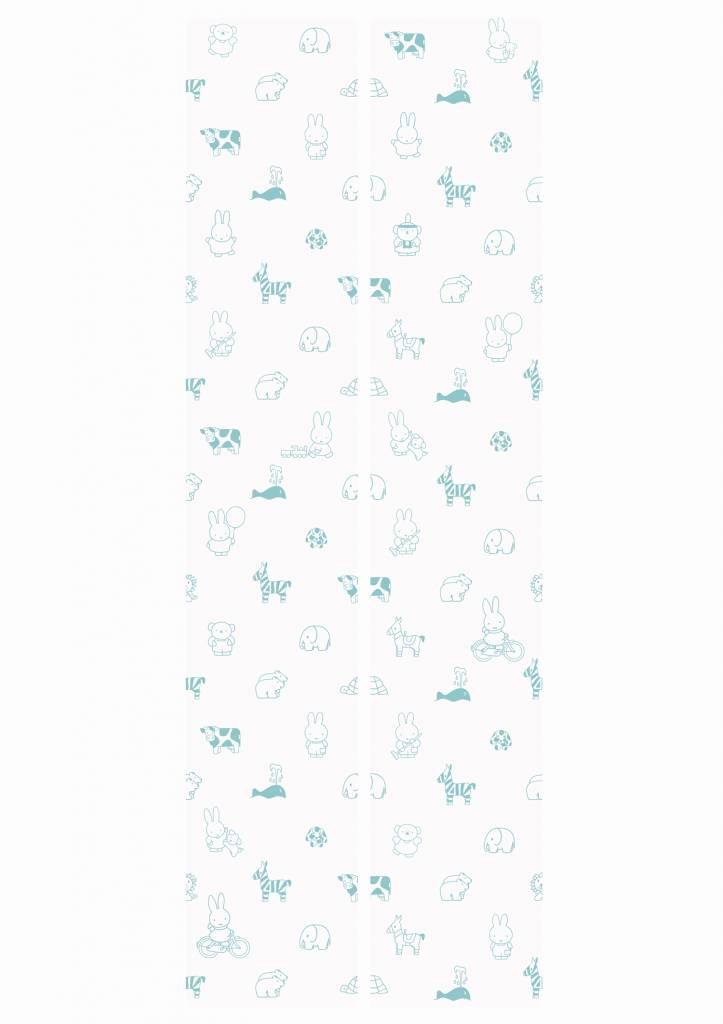 media image for Miffy Animals Kids Wallpaper in Mint by KEK Amsterdam 262