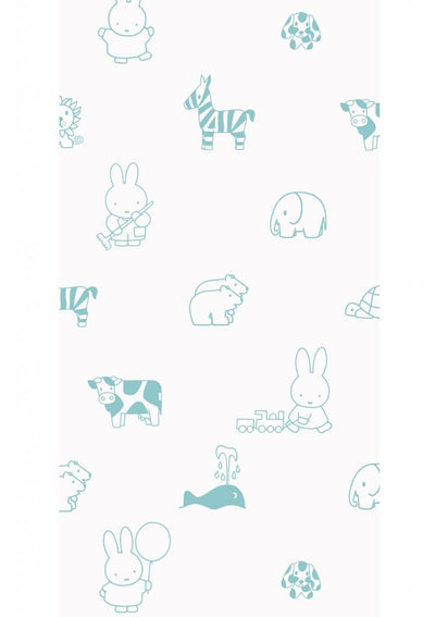 product image for Miffy Animals Kids Wallpaper in Mint by KEK Amsterdam 3