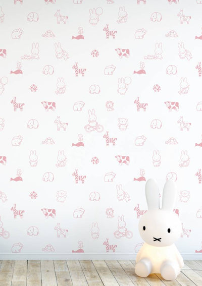 product image for Miffy Animals Kids Wallpaper in Pink by KEK Amsterdam 75