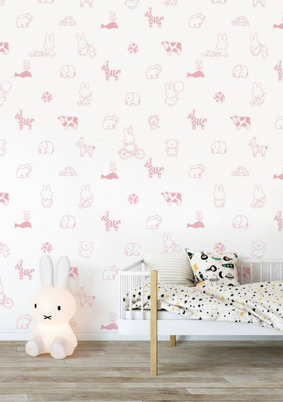 product image for Miffy Animals Kids Wallpaper in Pink by KEK Amsterdam 4