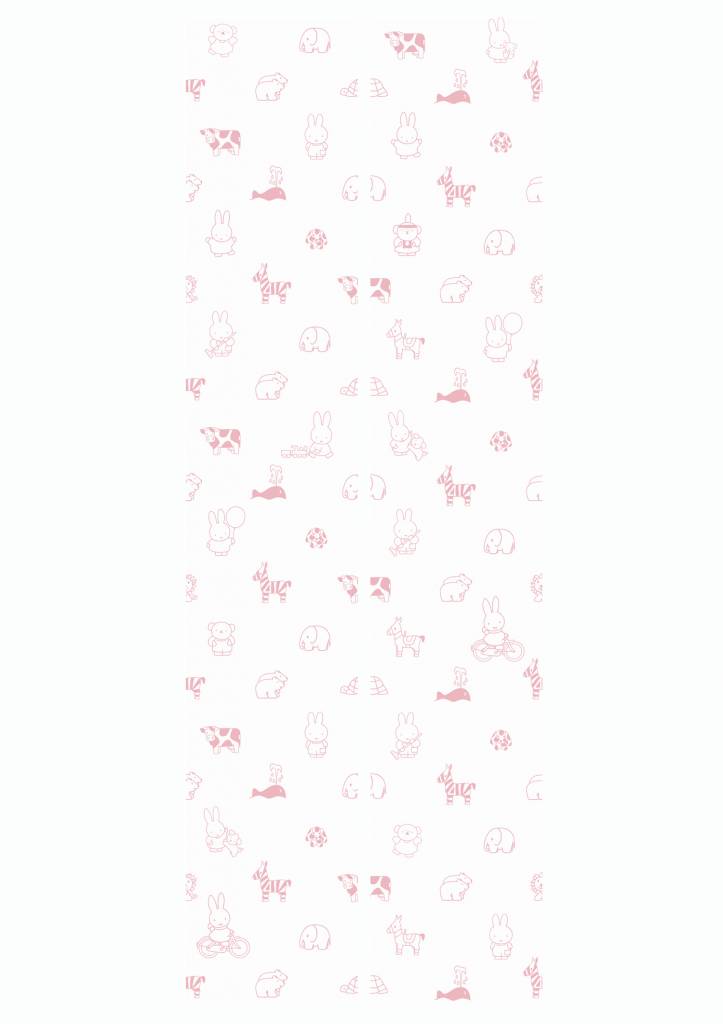 media image for Miffy Animals Kids Wallpaper in Pink by KEK Amsterdam 256
