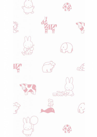 product image for Miffy Animals Kids Wallpaper in Pink by KEK Amsterdam 55