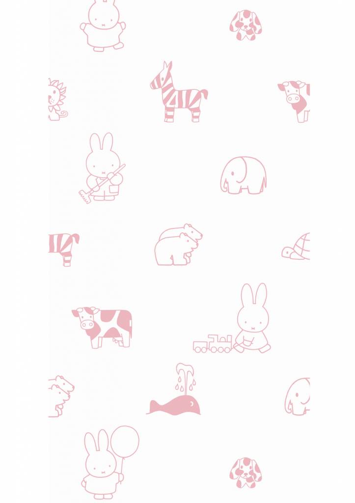 media image for Miffy Animals Kids Wallpaper in Pink by KEK Amsterdam 26