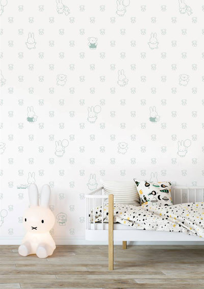 product image for Miffy Bears Kids Wallpaper in Green by KEK Amsterdam 79