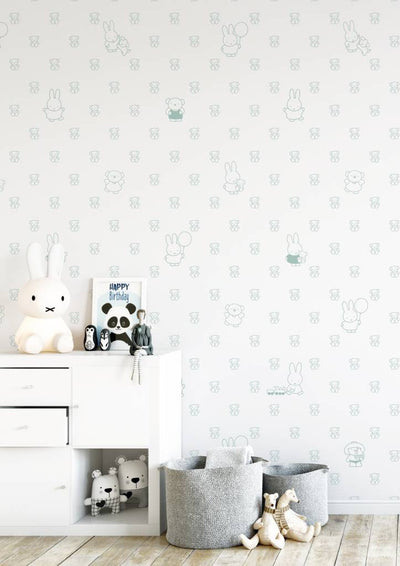 product image for Miffy Bears Kids Wallpaper in Green by KEK Amsterdam 72