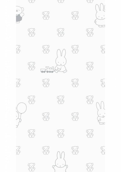 product image for Miffy Bears Kids Wallpaper in Grey by KEK Amsterdam 39