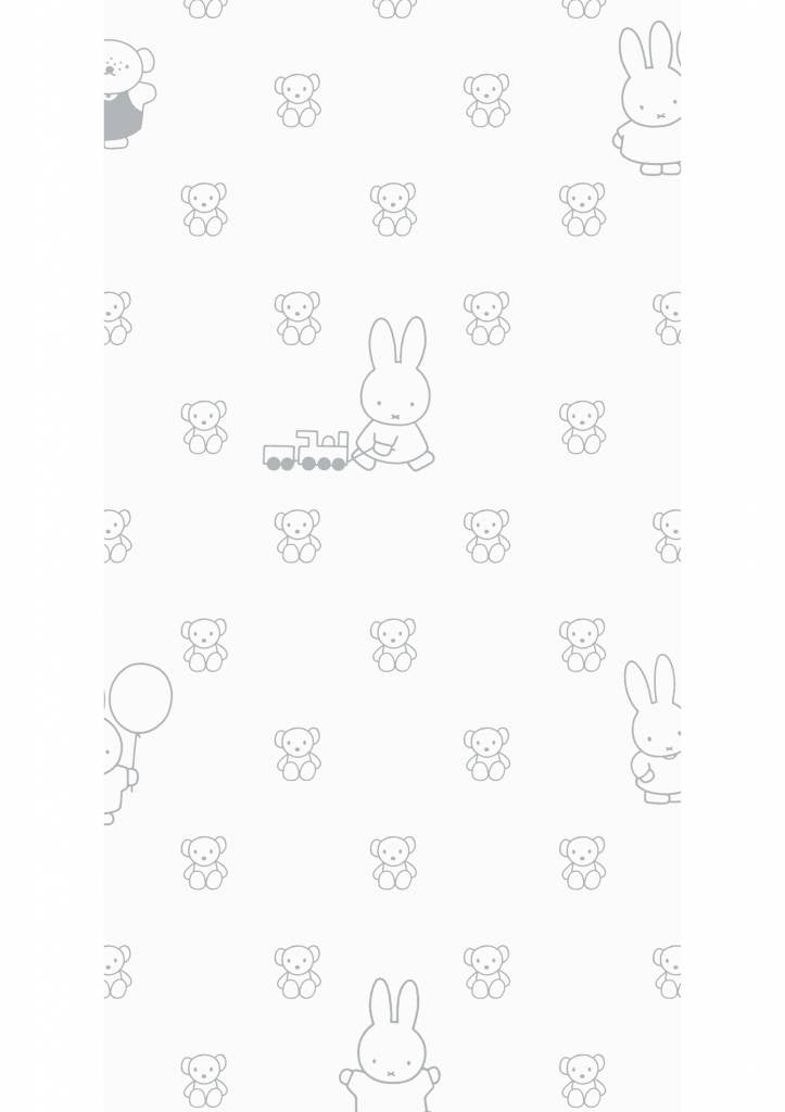 media image for Miffy Bears Kids Wallpaper in Grey by KEK Amsterdam 29