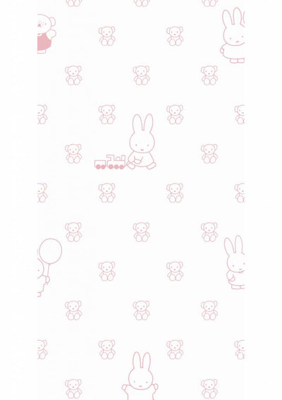 product image for Miffy Bears Kids Wallpaper in Pink by KEK Amsterdam 0