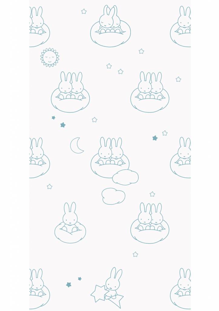 media image for Miffy Clouds Kids Wallpaper in Blue by KEK Amsterdam 231