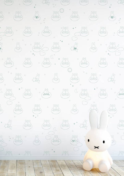 product image for Miffy Clouds Kids Wallpaper in Green by KEK Amsterdam 78