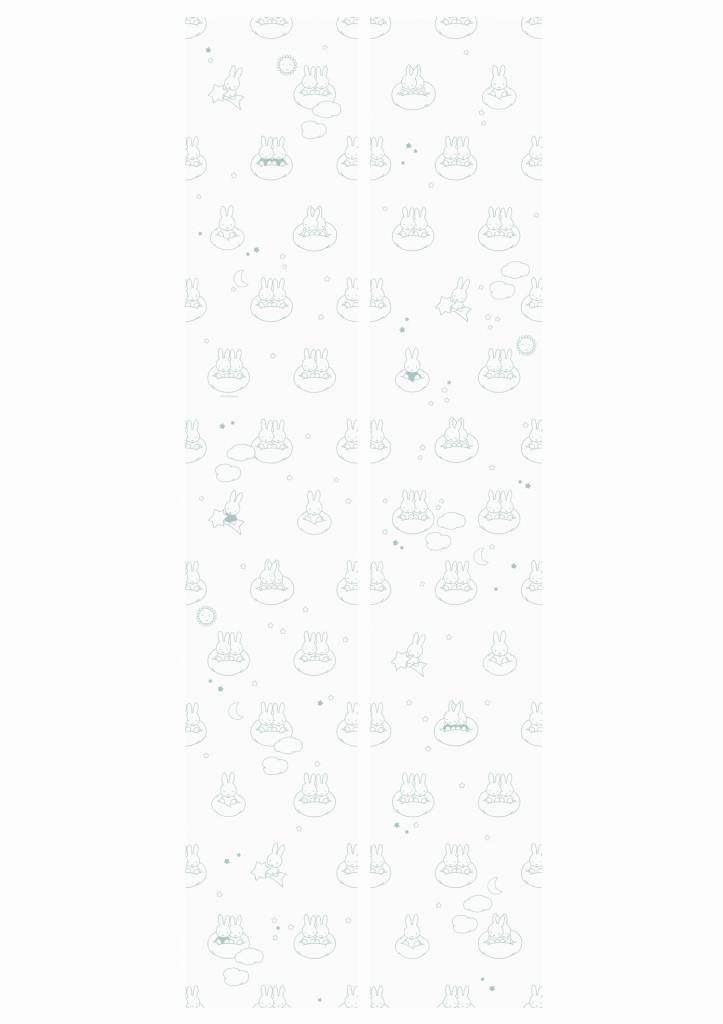 media image for Miffy Clouds Kids Wallpaper in Green by KEK Amsterdam 251