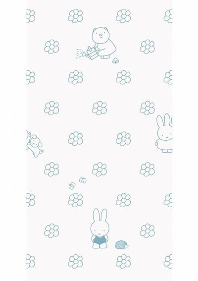product image for Miffy Flowers Kids Wallpaper in Blue by KEK Amsterdam 16