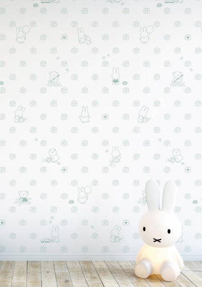 product image for Miffy Flowers Kids Wallpaper in Green by KEK Amsterdam 42
