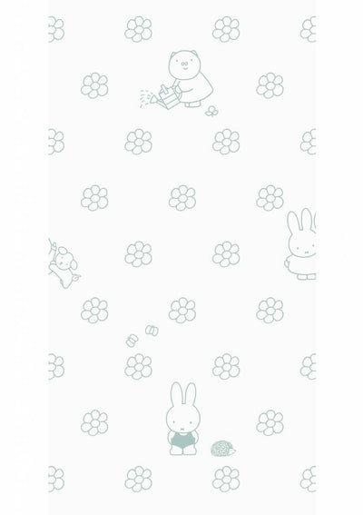 product image of Miffy Flowers Kids Wallpaper in Green by KEK Amsterdam 580