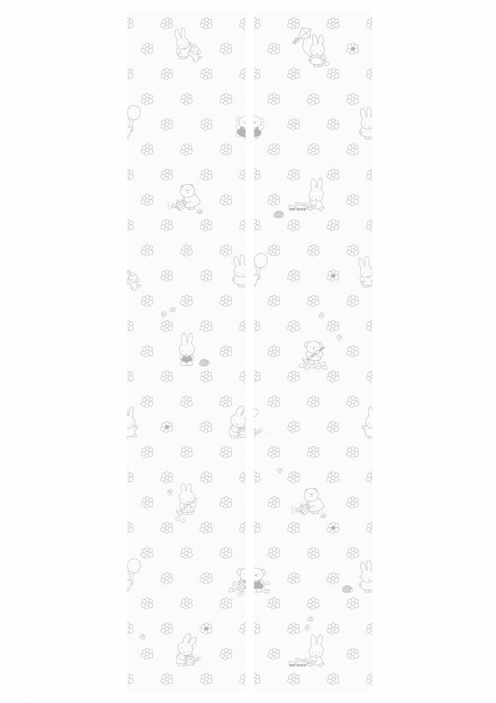 media image for Miffy Flowers Kids Wallpaper in Grey by KEK Amsterdam 249