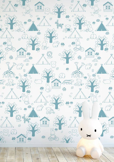 product image of Miffy Outdoor Fun Kids Wallpaper in Blue by KEK Amsterdam 529