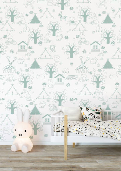 product image of Miffy Outdoor Fun Kids Wallpaper in Green by KEK Amsterdam 58