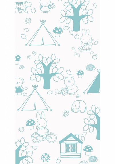 product image for Miffy Outdoor Fun Kids Wallpaper in Mint by KEK Amsterdam 98