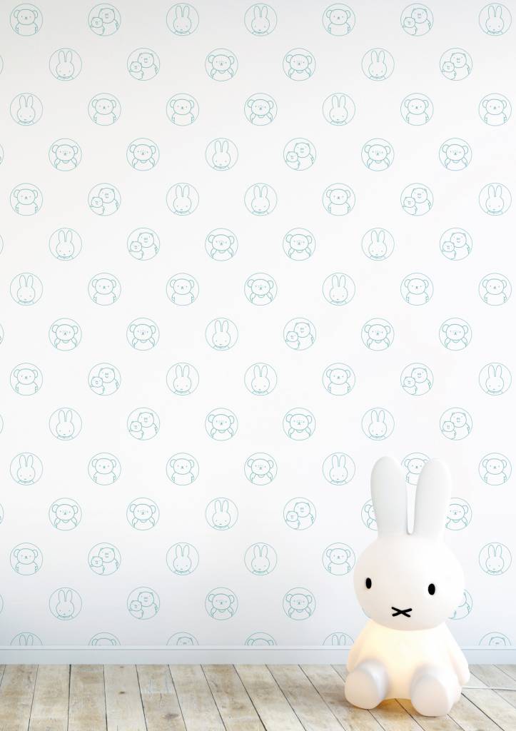 media image for Miffy Portraits Kids Wallpaper in Mint by KEK Amsterdam 221