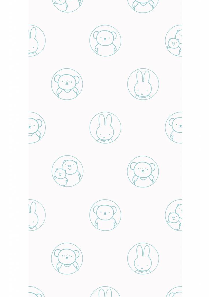 media image for Miffy Portraits Kids Wallpaper in Mint by KEK Amsterdam 280