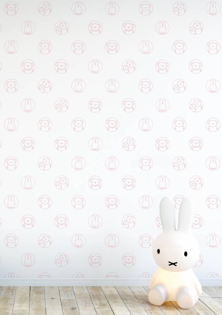 media image for Miffy Portraits Kids Wallpaper in Pink by KEK Amsterdam 276