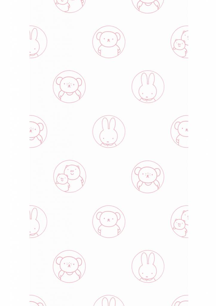 media image for Miffy Portraits Kids Wallpaper in Pink by KEK Amsterdam 239