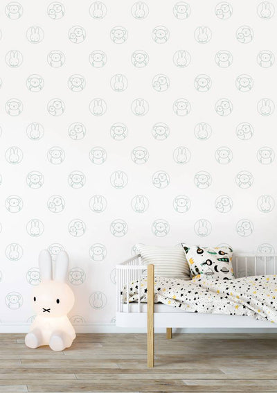 product image for Miffy Potraits Kids Wallpaper in Green by KEK Amsterdam 71