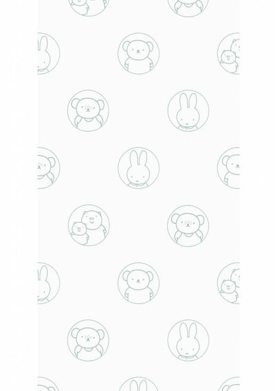 product image for Miffy Potraits Kids Wallpaper in Green by KEK Amsterdam 38