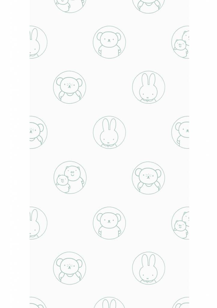 media image for Miffy Potraits Kids Wallpaper in Green by KEK Amsterdam 28