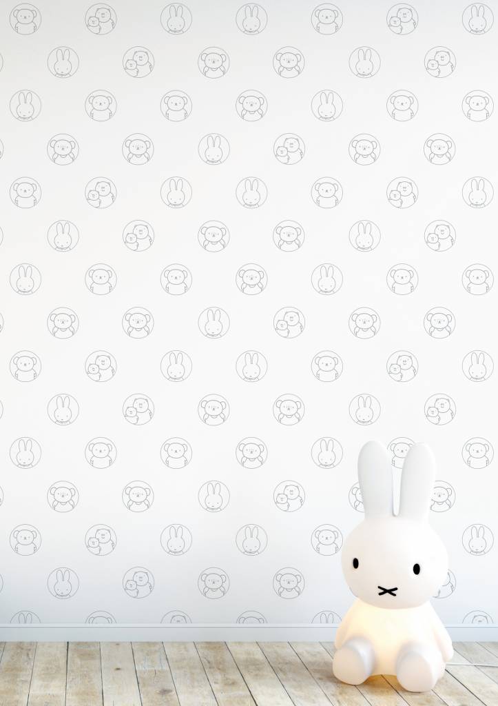 media image for Miffy Potraits Kids Wallpaper in Grey by KEK Amsterdam 263
