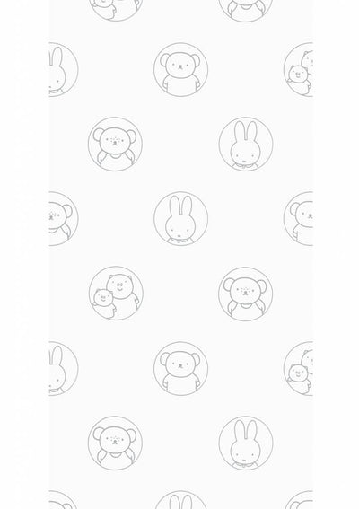 product image for Miffy Potraits Kids Wallpaper in Grey by KEK Amsterdam 36