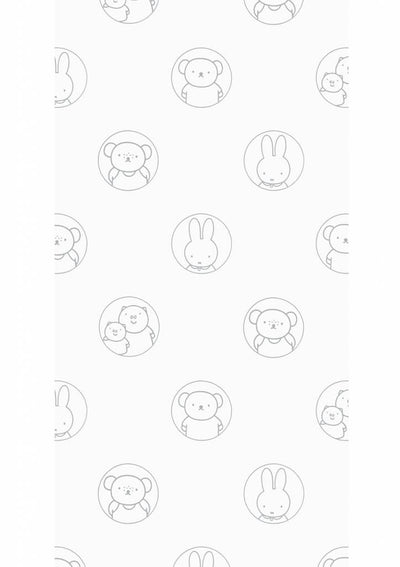 product image for Miffy Potraits Kids Wallpaper in Grey by KEK Amsterdam 79