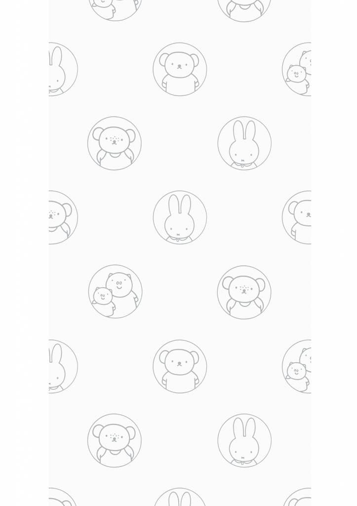 media image for Miffy Potraits Kids Wallpaper in Grey by KEK Amsterdam 214