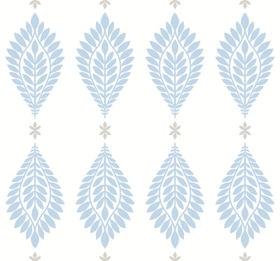 product image for Mirasol Palm Frond Wallpaper in Carolina Blue and Eggshell from the Luxe Retreat Collection by Seabrook Wallcoverings 41