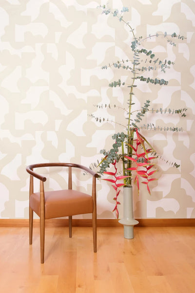 product image for Mixed Signals Wallpaper in Champagne and White by Thatcher Studio 60