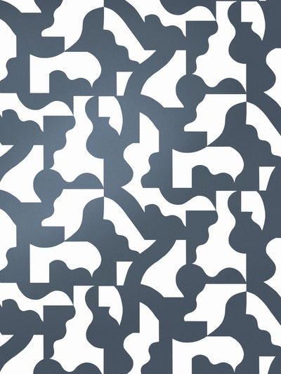product image for Mixed Signals Wallpaper in Gunmetal and White by Thatcher Studio 51